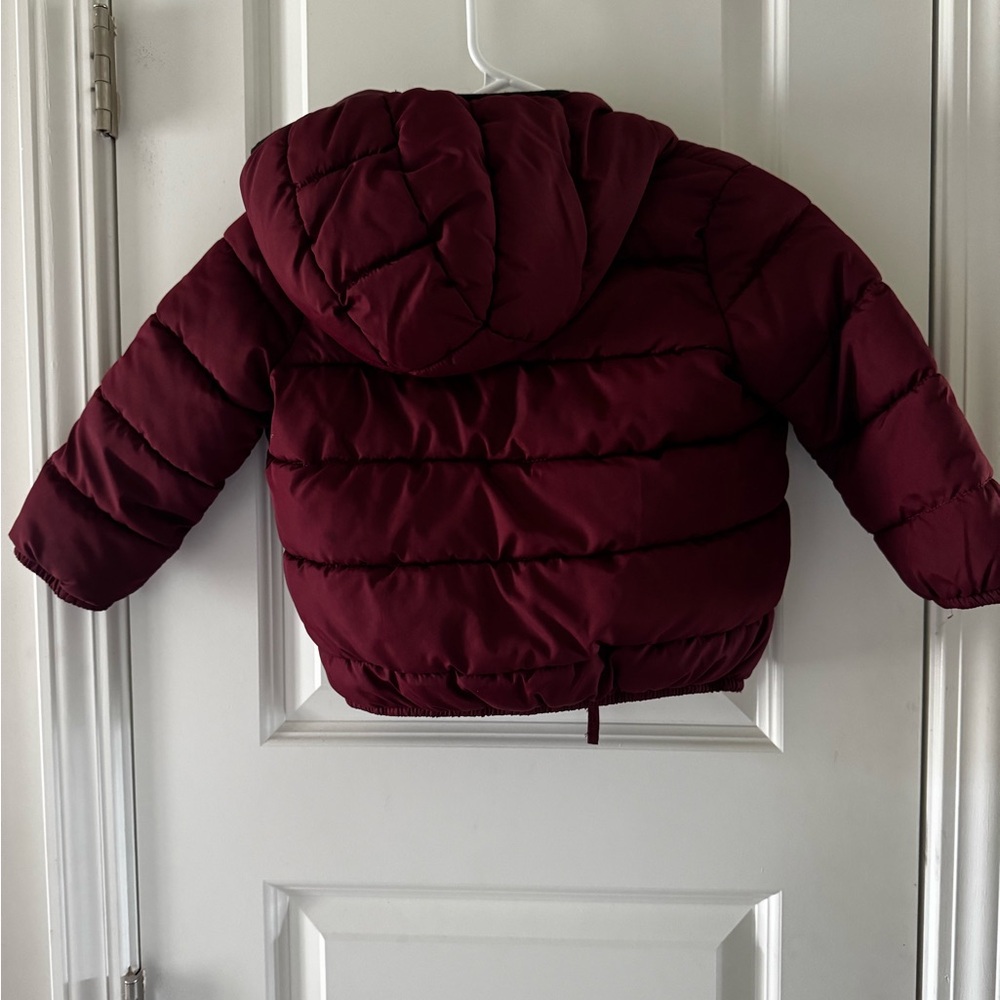 Kids Burgundy Puffer Jacket